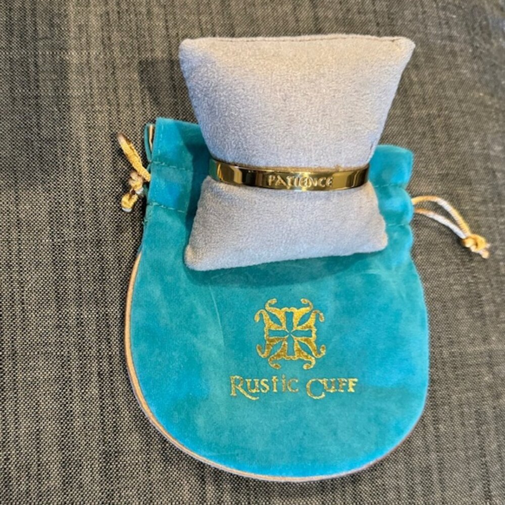 Gold Rustic Cuff Patience bracelet